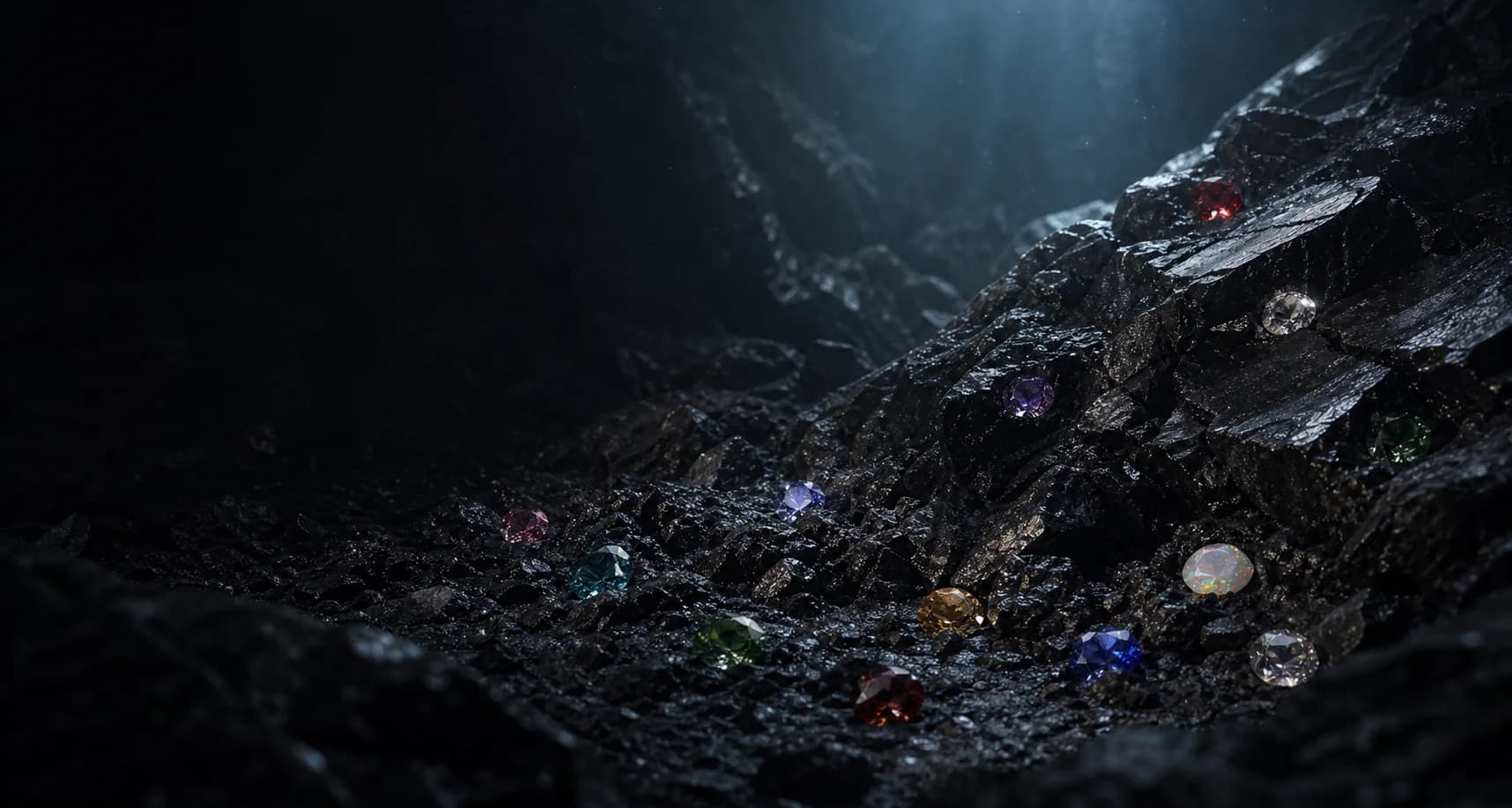 Natural gemstone mineral scene representing GEMS digital mineral assets