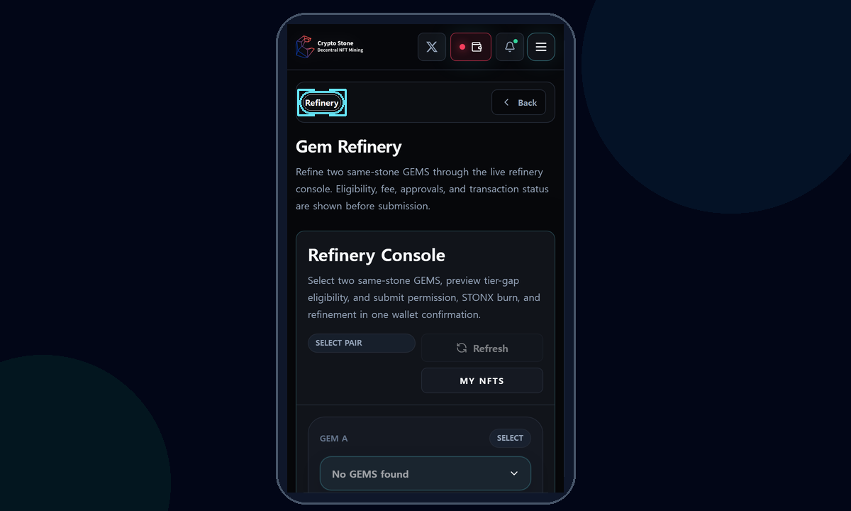 Refined Result mobile example screen